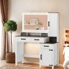 Sevobal Vanity Tables with Square Mirror, Farmhouse Vanity with 2 Drawers, Multi-functional Side Cabinet & Open Storage Space, White - 2 of 4
