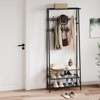 Coat and Shoe Rack, Coat Stand with Shoe Storage Bench, Wood and Metal Frame, with Hooks, a Clothes Rail, for Hallway, Entrance, Bathroom - 4 of 4
