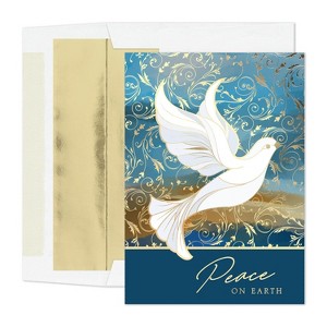 Masterpiece Studios Holiday Collection 16-Count Boxed Religious Christmas Cards with Foil-Lined Envelopes, 5.6" x 7.8", Christmas Dove (977400) - 1 of 1