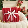 Cozy Bliss Faux Fur Plush Decorative Blanket, Cozy Warm Striped Throw Blanket - 2 of 4