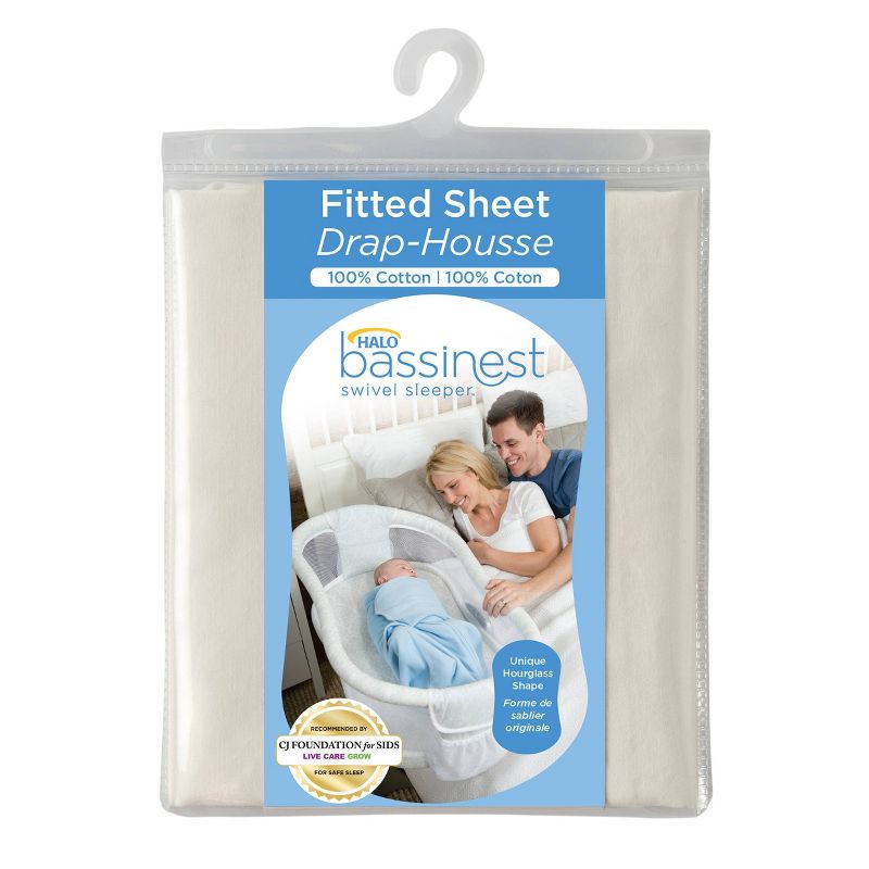 HAlo Innovations Bassinest Organic Fitted Sheet - White, 4 of 5