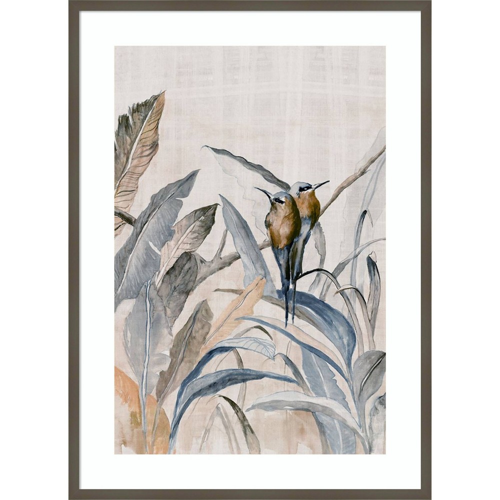 Amanti Art Birds in Foliage by Jacob Q Wood Framed Wall Art Print