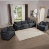 3 Pieces Corduroy Sofa Set with Soft Cushions and Pillows, Luxurious Design and Flexible Sofa Combinations - 2 of 4