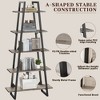 5 Tier Wood Bookshelf, Tall Open Rustic Etagere Bookcase Ladder, Standing Display Shelves for Home Living Room Bedroom Office Storage, Light Grey Oak - 3 of 4