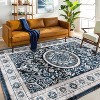 Chery Life Vintage Bohemia Large Persian Non-slip Washable Rug For Living Room Bedroom, Navy Blue - 2 of 4