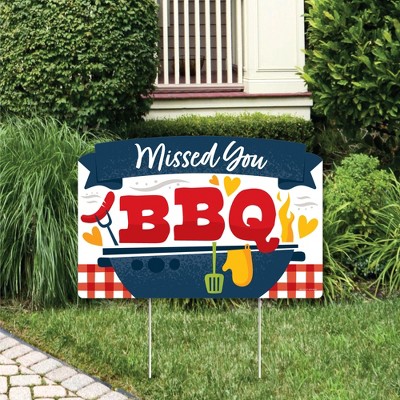 Big Dot of Happiness Missed You BBQ - Backyard Summer Picnic Party Yard Sign Lawn Decorations - Party Yardy Sign