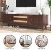 Rattan TV Stand for TVs up to 75'', Modern Farmhouse Media Console with Solid Wood Legs, Entertainment Center for Living Room, Home Theatre - 4 of 4