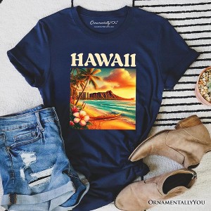 Tropical Hawaii Island State T-Shirt, Vibrant Diamond Head Seaside Tee and Honolulu Souvenir | OrnamentallyYou - 1 of 4