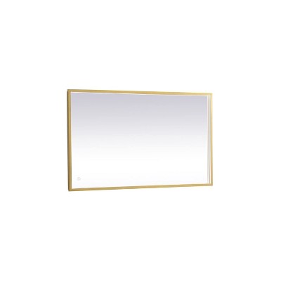 Elegant Lighting Pier 24x30 inch LED Mirror with Adjustable Color Temperature 3000K/4200K/6400K in Brass