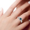 Pompeii3 1 1/2ct Blue Diamond Cushion Halo Engagement Ring 14K White Gold Lab Created - 4 of 4