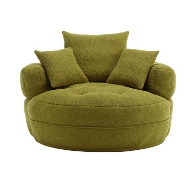Anybear Chenille Sponge Single Sofa, Fluffy Modern Sleeper Chair for Living room, Bedroom, No Assembly Required