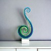 HomeRoots 16" Blue and Green Murano Glass Modern Abstract Tabletop Sculpture - 2 of 4