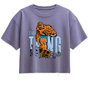Girls' - Marvel - Fantastic Four The Thing Short Sleeve Boxy Graphic T-Shirt - 1 of 1