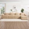 RISOKEYS Modular 4 Seat L Shape Sectional Boneless Sofa - Corduroy Cloud Sectional Couch with Deep Seat, Throw Pillows and 1 Movable Ottoman - 2 of 4