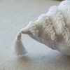 16" Handwoven Cotton Throw Pillow Cover with White on White Tufted Design and Tassel Corners, Insert Included - 4 of 4