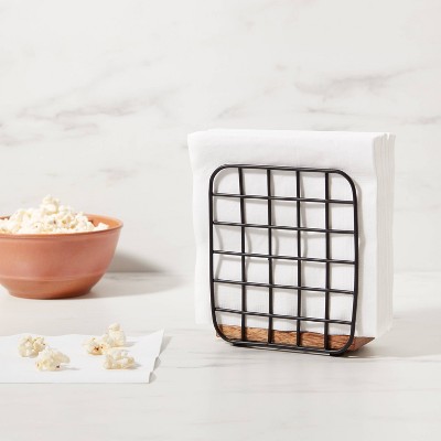Iron and Mangowood Wire Napkin Holder Black - Threshold™