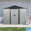 MOEPISY 8ft X 4ft Outdoor Metal Storage Shed With Sliding Door And Foundation, White And Black - 2 of 4