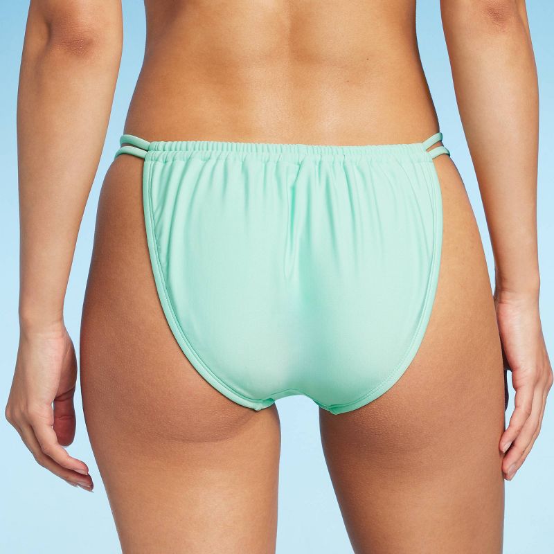 Women's Double Strap Adjustable High Leg Bikini Bottom - Wild Fable™ Mint Green, 3 of 7