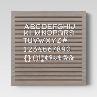 14"x 14" Wood Letterboard Gray - Threshold™: MDF Message Board with 181 Characters, Wall Sign Panel