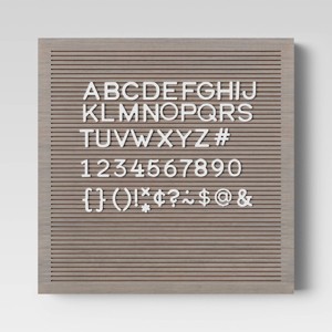 14"x 14" Wood Letterboard Gray - Threshold™: MDF Message Board with 181 Characters, Wall Sign Panel - 1 of 4