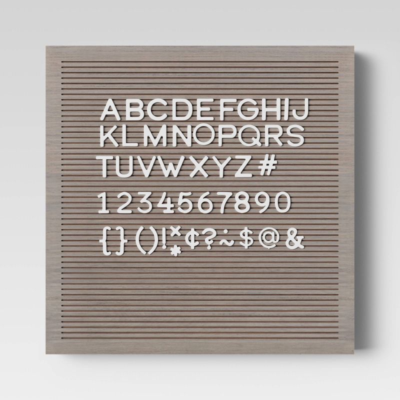 14&#34;x 14&#34;  Wood Letterboard Gray - Threshold&#8482;, 1 of 12
