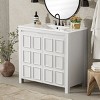 36" Vintage Bathroom Vanity with Ceramic Sink,Adjustable Shelf and Soft Close Doors for Small Bathrooms-The Pop Home - 2 of 4