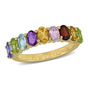 EVERLY JEWELRY | Yellow Plated Sterling Silver 2.18 CT TGW Amethyst Blue Topaz Citrine Garnet Peridot Tanzanite Fashion Ring - 1 of 4