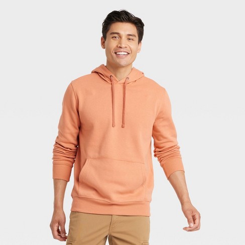Mens - Essential Logo Hoodie in Bright Orange Marl