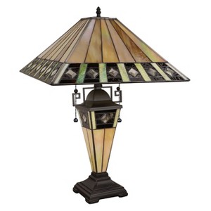 Chloe Lighting CH3T993MA16-DT3 Mission Copper-Foiled Blackish Bronze Double Lit Table Lamp - 1 of 4