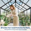 6*8FT Greenhouses for Outdoors,Walk-in Green House with Quick Setup Structure, Roof Vent, Push-Pull Lockable Door, for Garden Backyard, Patio, Lawn - 3 of 4