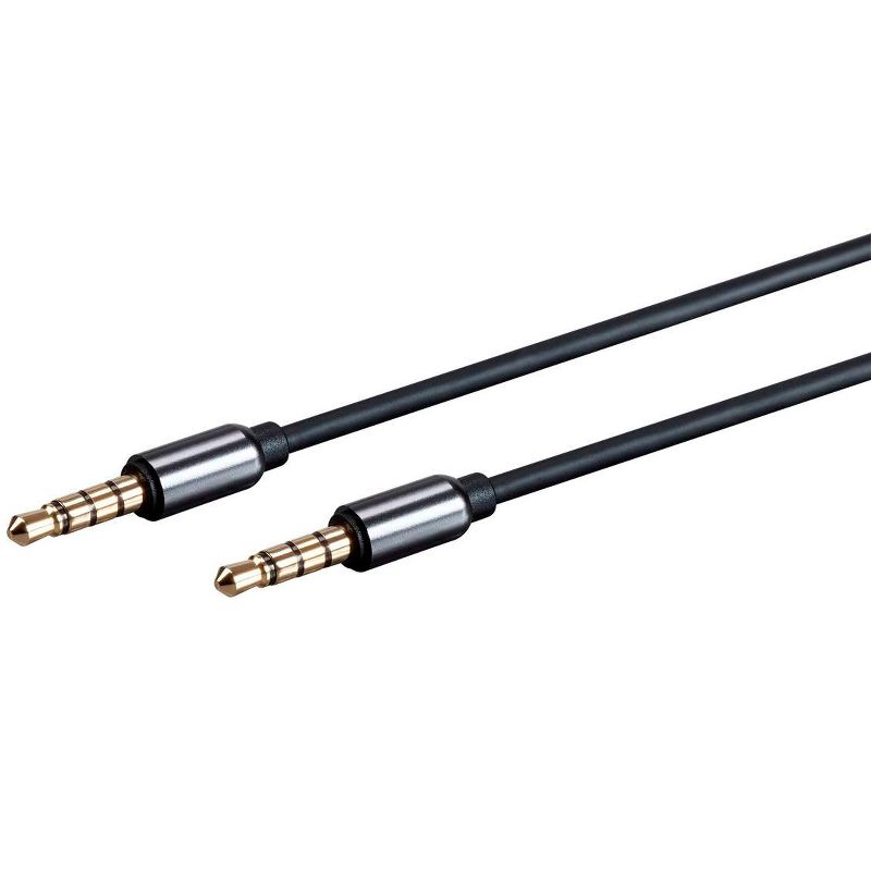 Monoprice Audio Cable - 15 Feet - Black | Auxiliary 3.5mm TRRS Audio & Microphone Cable, Slim Design Durable Gold Plated - Onyx Series, 2 of 6