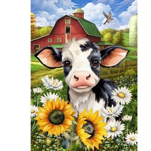 Briarwood Lane Summer Garden Flag 12x18 For Outdoor Cute Cow For Summer Garden Flag Flags For Outside - 1 of 4