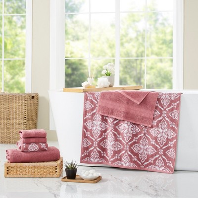 Rosewood Cotton Jacquard Hand and Washcloth Towel Set