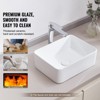 VEVOR Rectangle Vessel Sink, 16" x 12" Bathroom Vessel Sink Countertop, White Ceramic Bathroom Sinks Above Counter, Modern Style, White - 3 of 4