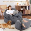 Whizmax Bean Bag Chair with Ottoman, 37.5 Lbs High-Density Foam Filling Beanbag Sofa with Armrests,Corduroy Floor Sofa,Giant Lazy Sofa with Foot Rest - 3 of 4