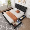 coucheta Bed Frame with Headboard and 4 Storage Drawers, Upholstered  with Stitched Button Tufted - 2 of 4