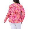 Agnes Orinda Women's Plus Size Long Sleeve Notched V-Neck Floral Button-Down Blouse - 4 of 4