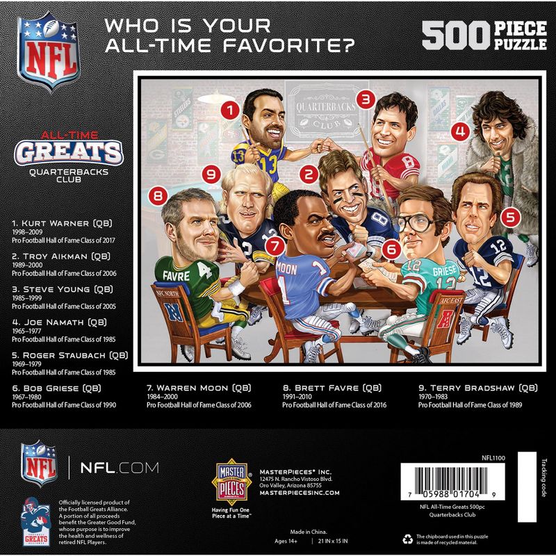 MasterPieces 500 Piece Jigsaw Puzzle - NFL Quarterback All-Time Greats, 4 of 7