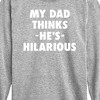 Boys' - Instant Message - King Of Dad Jokes Hilarious Long Sleeve Graphic T-Shirt - 2 of 4