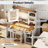Sevobal Vanity Tables Farmhouse Vanity Desk with Spacious Storage, Glass Tabletop for Bedroom, Vintage Brown - 2 of 4