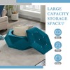 Airsurfer 34-inch Teal Velvet Ottoman Contemporary Polygon Diamond Tufted Storage Ottoman Living Room Furniture for Organized Living Spaces - 4 of 4