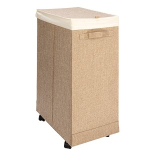 Narrow Collapsible Laundry Hamper with Liner and Lid - 1 of 4