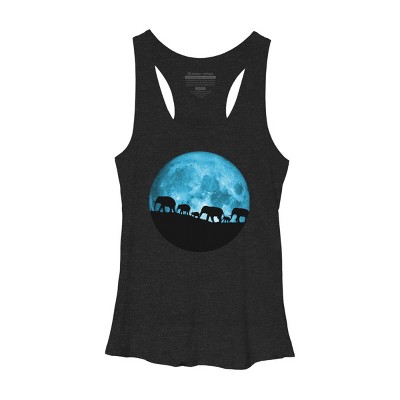 Women's Design By Humans United Together - Elephants By Maryedenoa Racerback Tank Top