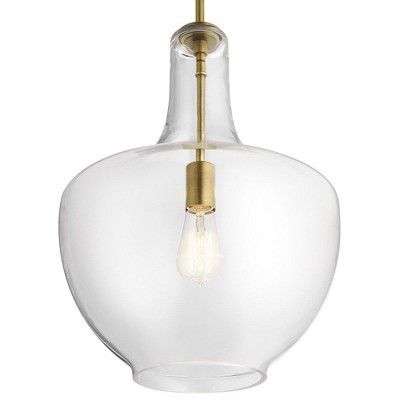 Everly Clear Glass and Brass Pendant Light