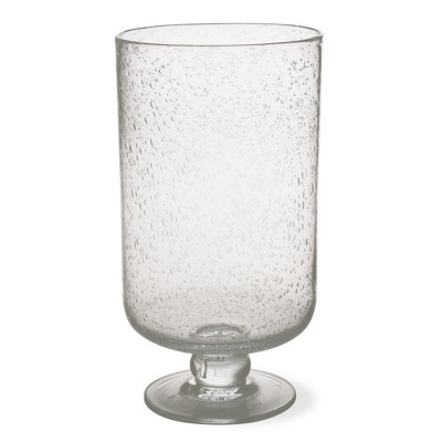 tagltd Clear Bubble Glass Hurricane Candle Holder Large, 6.25L x 6.25W x 11.75H inches.