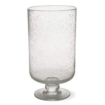 tagltd Clear Bubble Glass Hurricane Candle Holder Large, 6.25L x 6.25W x 11.75H inches.