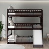 NicBex Full Bunk Bed Convertible Triple Pine Frame with Slide, Short Ladder, Long Ladder and Full Length Guardrail, No Box Spring Required - 2 of 4