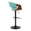 LumiSource Set of 2 Curvo Adjustable Barstools Walnut Fabric/Black Metal - 4 of 4