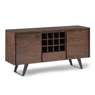 Mitchell Sideboard Buffet with Wine Rack Distressed Charcoal Brown - WyndenHall