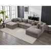 GustoWave Soft Fabric 140" Boneless Sectional Cloud Couch with Ottoman, Convertible U Shaped Modular Sofa with Double Chaise - 3 of 4